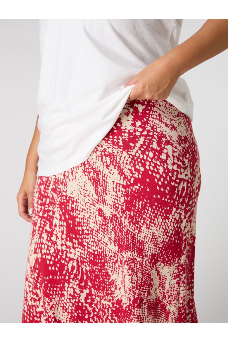 Snake Print Midaxi Skirt, Alternate, color, Red Snake