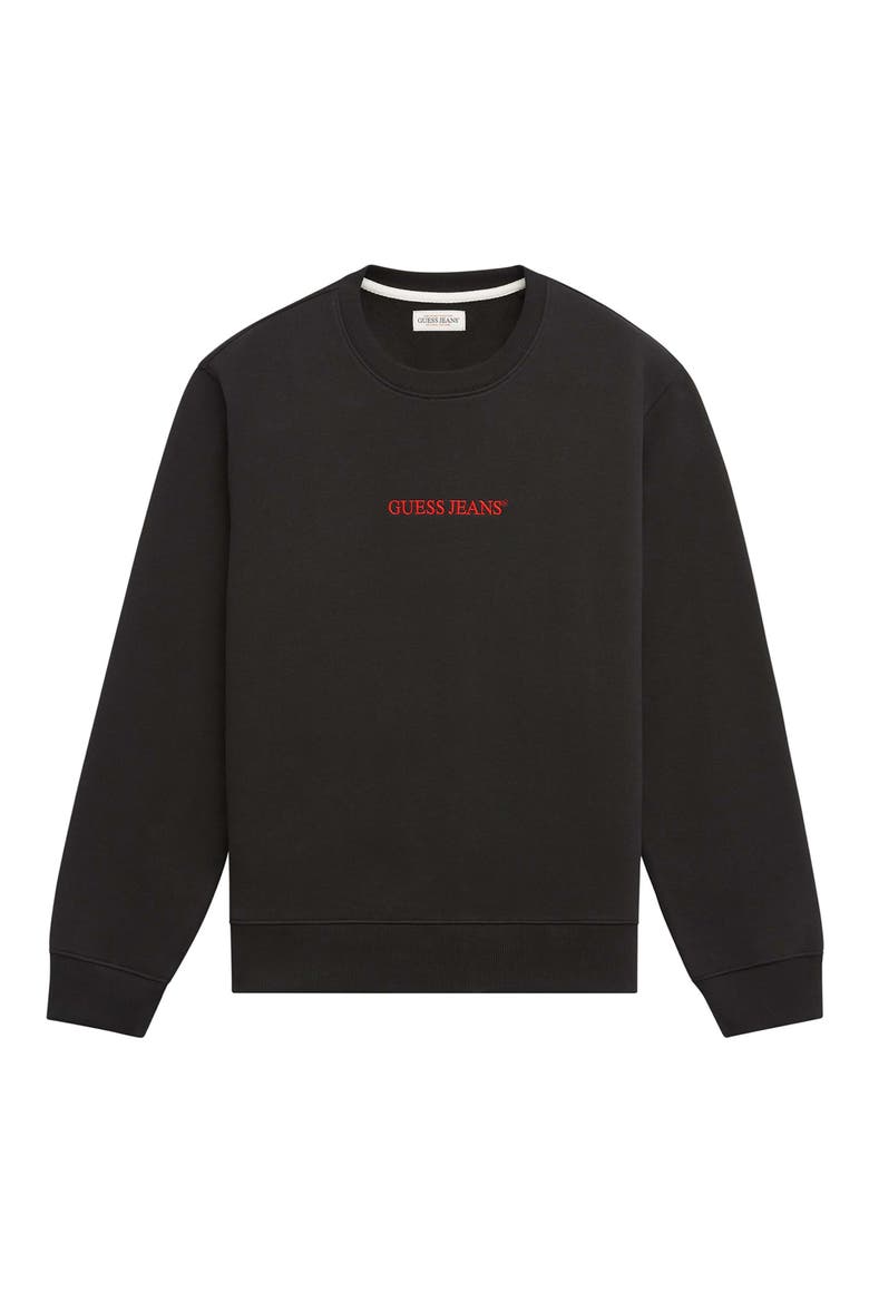 Logo Embroidered Crewneck Sweatshirt, Alternate, color, JBLACK-BLACK