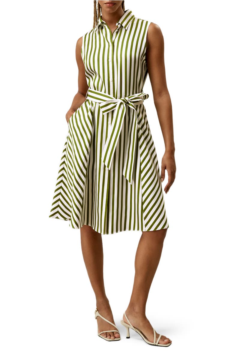 Lilysilk Silk Striped Sleeveless Dress, Main, color, 