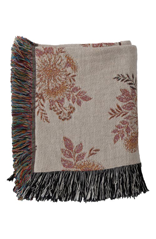 Deny Designs Avenie Cottage Garden Fringe Throw Blanket In Neutral