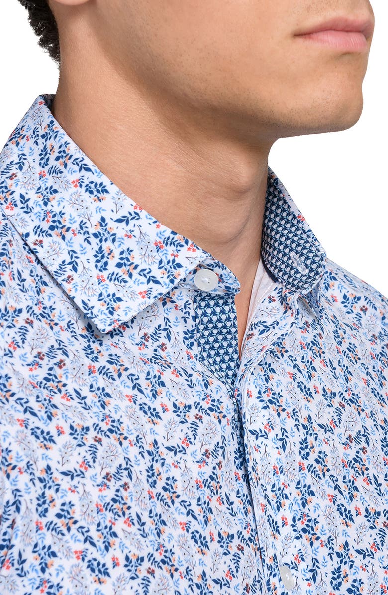 CONSTRUCT Fall Floral Woven Long Sleeve Basic, Alternate, color, Multi