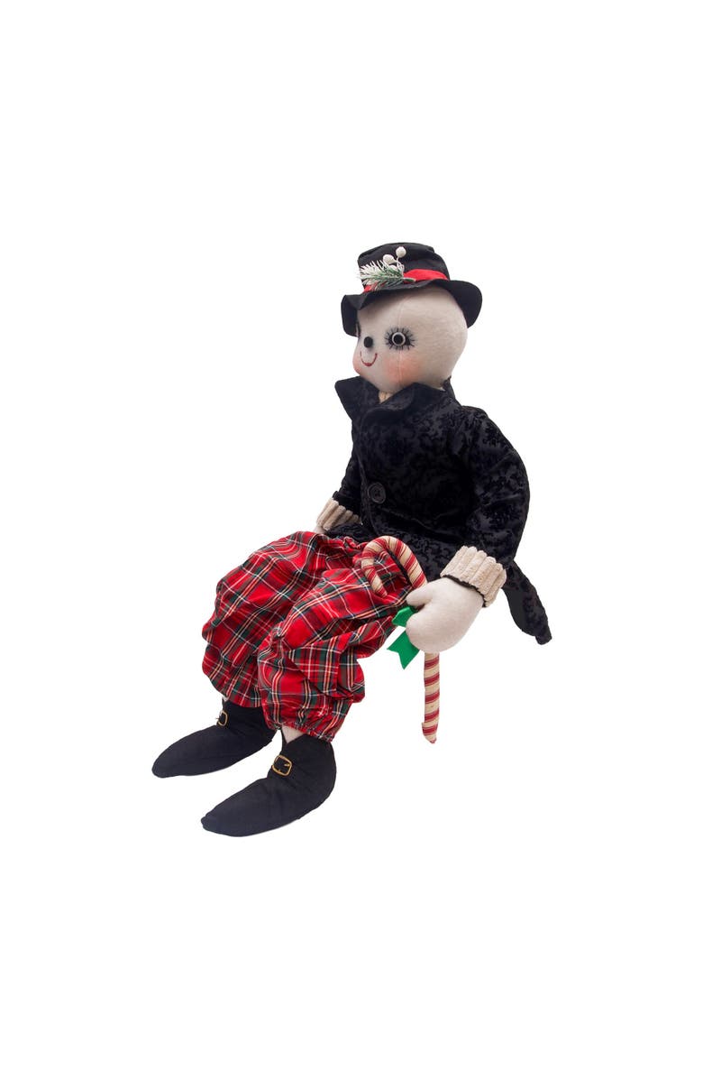 Gallerie II Byron Snowman Joe Spencer Gathered Traditions Christmas Art Doll Figure, Alternate, color, Black