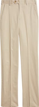 Berle Flannel Lined Flat Front Relaxed Fit Performance Khaki Pants