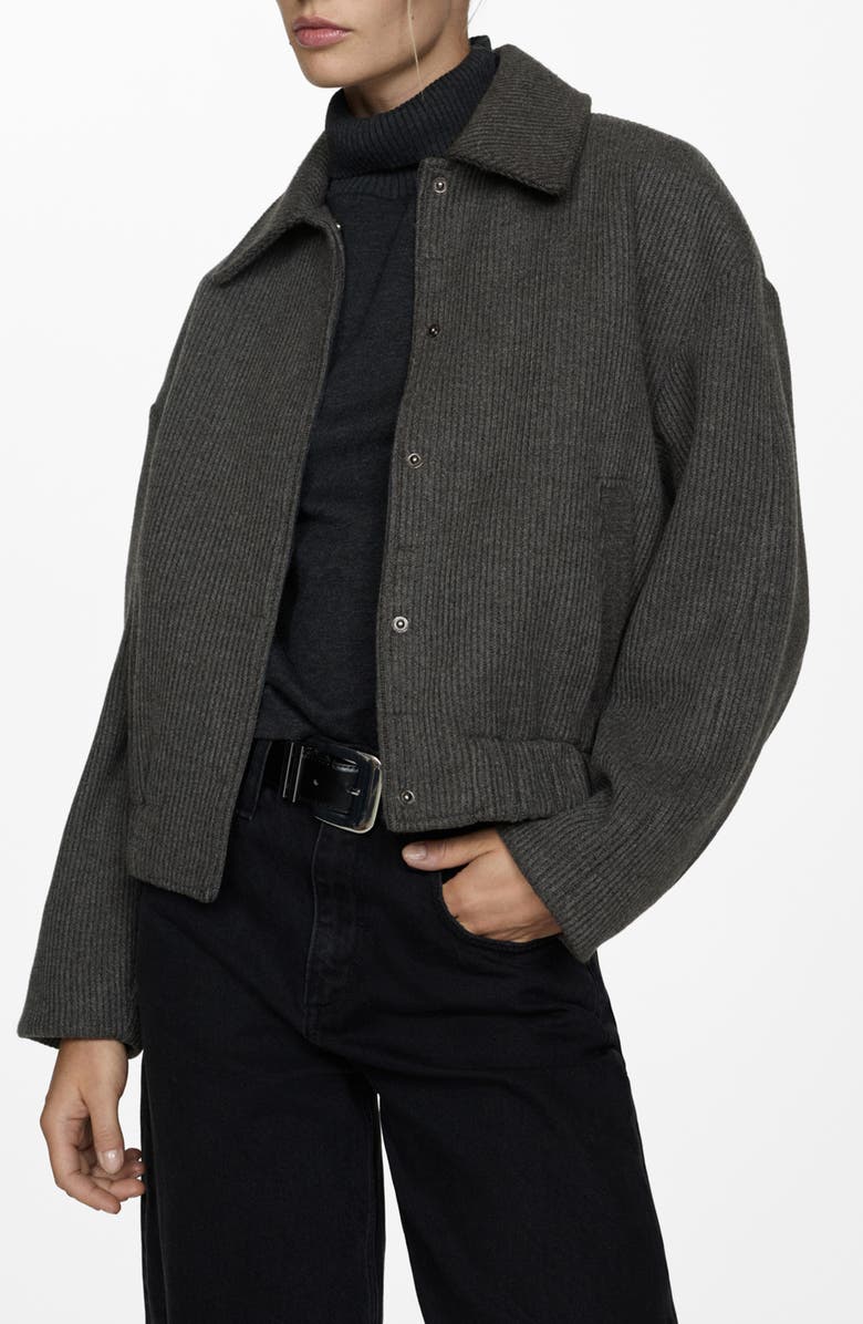 MANGO Rib Knit Jacket, Alternate, color, 