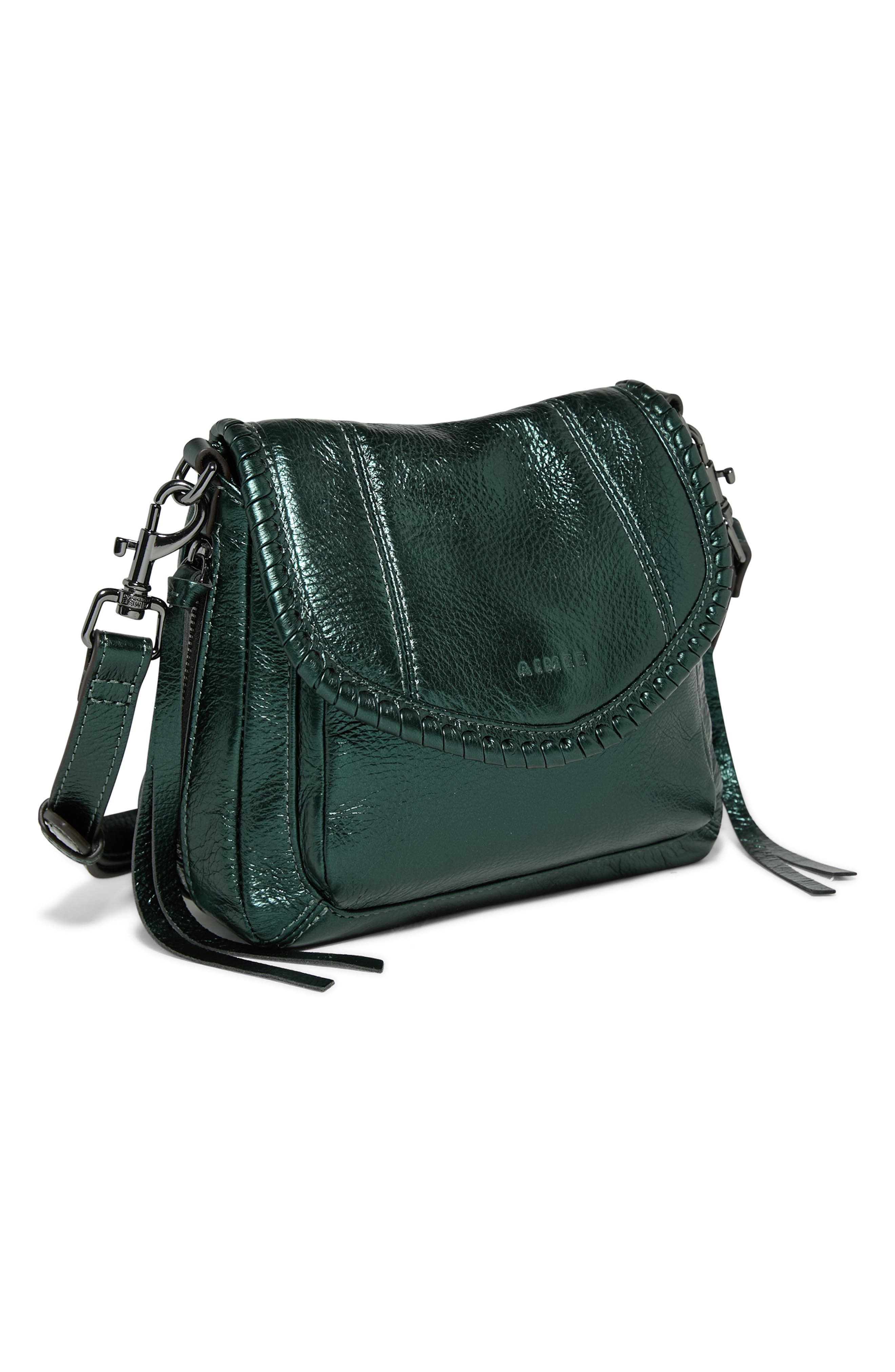 AIMEE All for Love Genuine Calf Hair & Leather Mini Crossbody Bag, Alternate, color, Metallic Forest