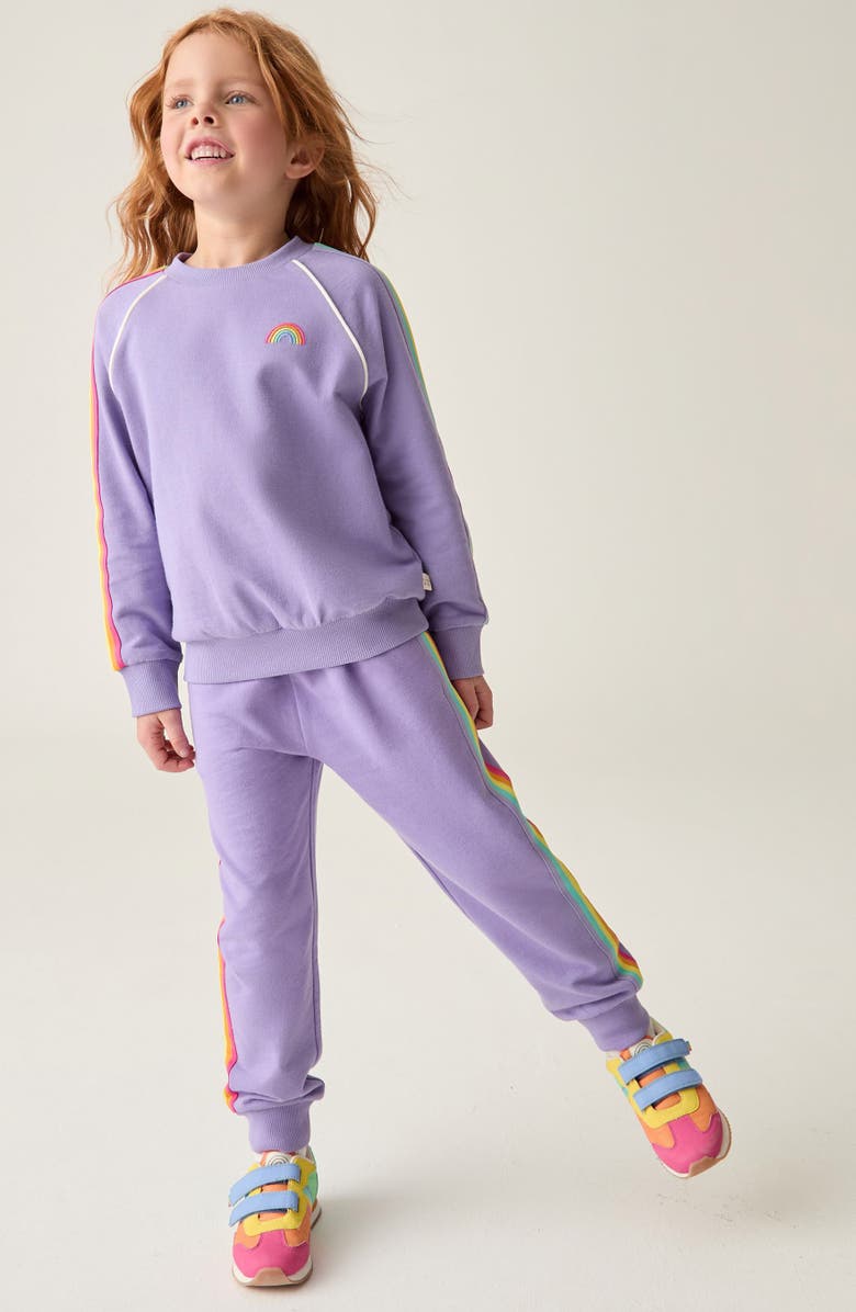 Little Bird Kids' Rainbow Stripe Sweatshirt & Joggers Set, Alternate, color,