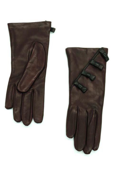 Bow Leather Gloves
