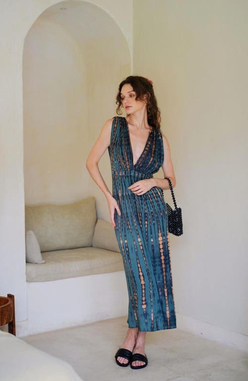 Pink Haley Clara Maxi Slip Dress In Green