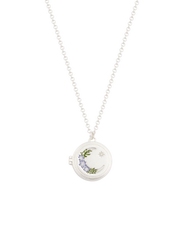 Fable England Nightshade Moon Silver Locket Chain Necklace