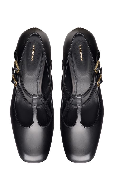 Stasia II T-Strap Leather Pump