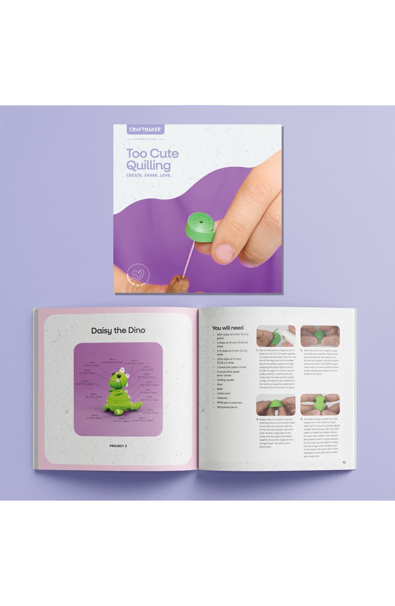 Craft Maker Too Cute, Quilling Mini Friends, DIY Adult Skill Learning Kit, Alternate, color, Multicolored