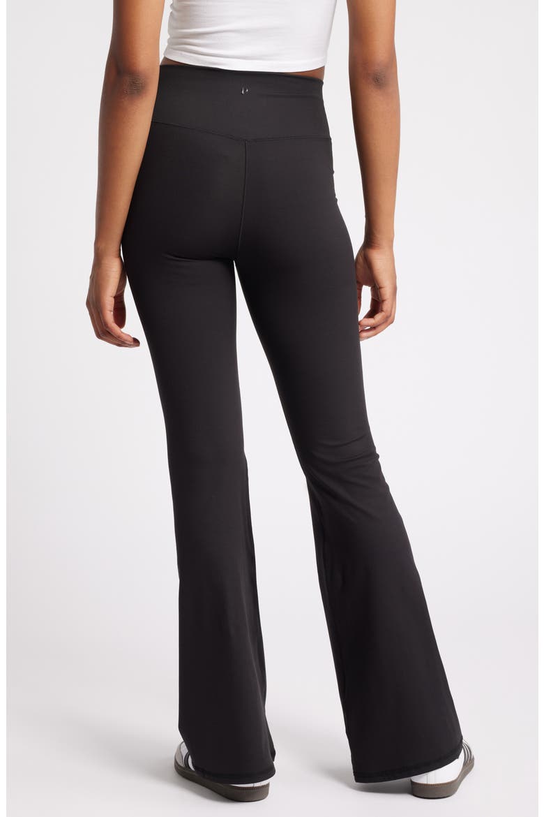 Crossover Flare Yoga Pants, Alternate, color, BLACK
