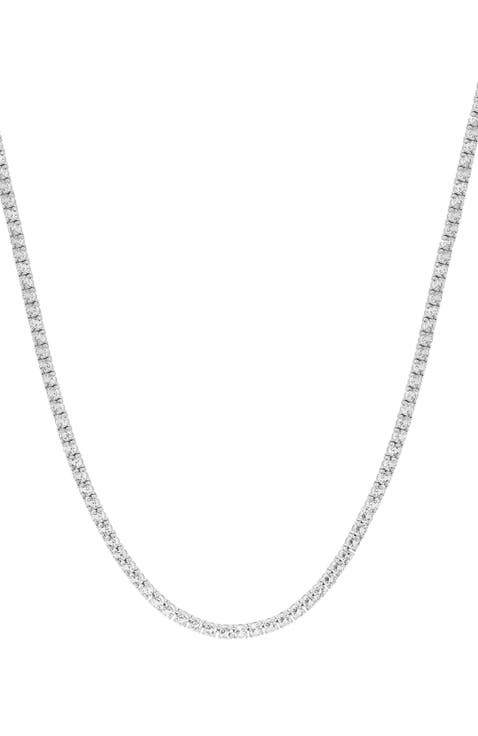 White Topaz Chain Necklace in Sterling Silver
