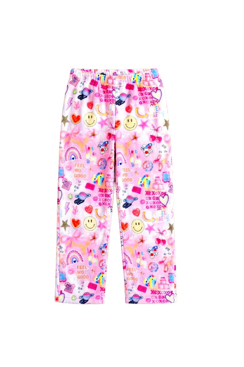 Plush Happy Collage loungewear pant, Main, color, Happy Collage Print