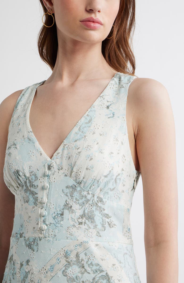 Treasure & Bond Embroidered Bias Cut Midi Dress, Alternate, color, Blue Wallpaper Collage