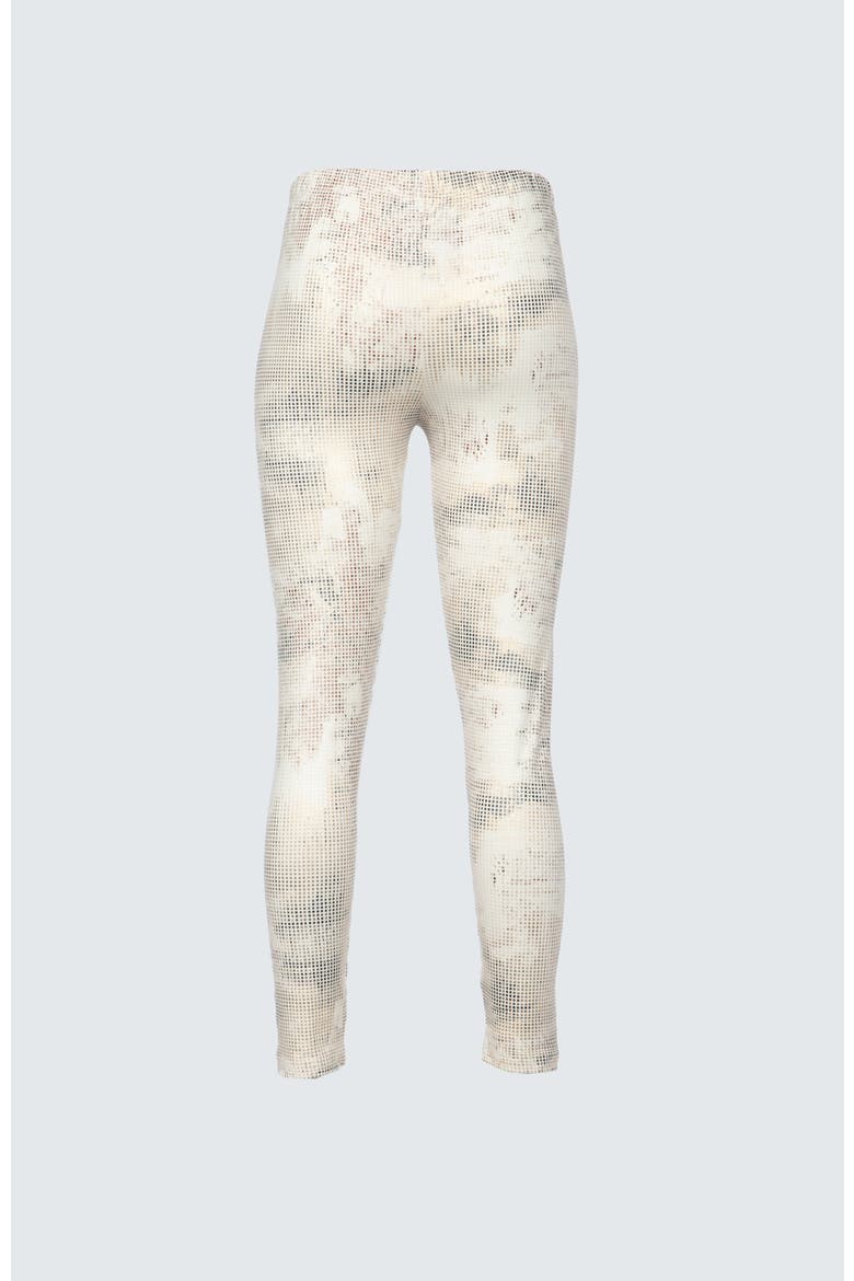 Luna Printed Cotton Jersey Leggings, Alternate, color, Ecru