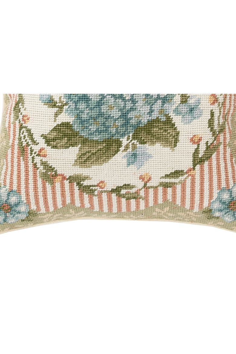 Wild Rose Bouquet Needlepoint Pillow, Alternate, color, Blue