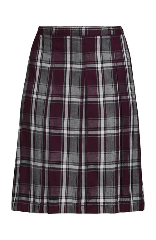 Lands' End School Uniform Young  Plaid Box Pleat Skirt Top Of The Knee In Multi
