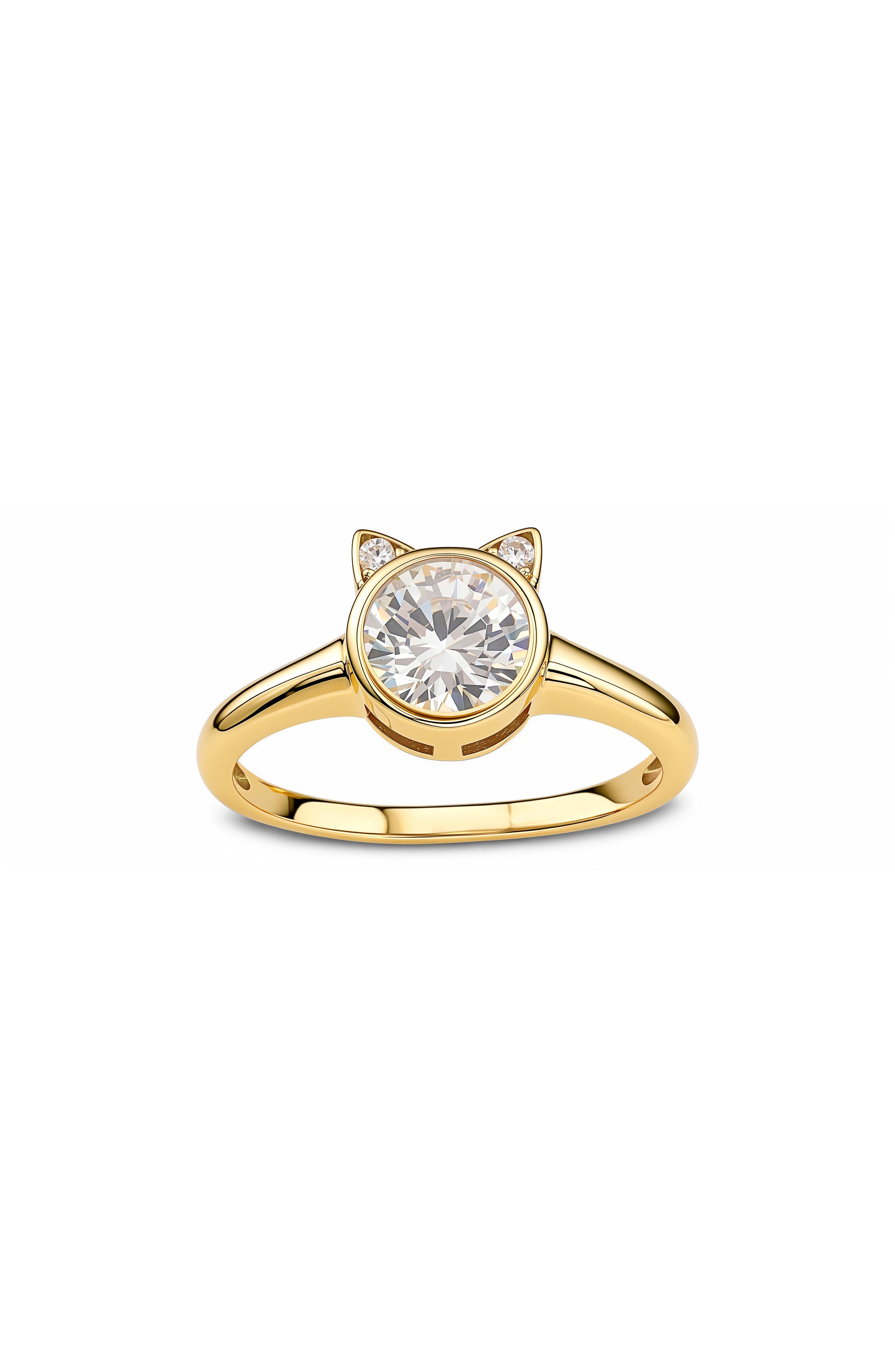 Cubic Zirconia Kitty Cat Ring