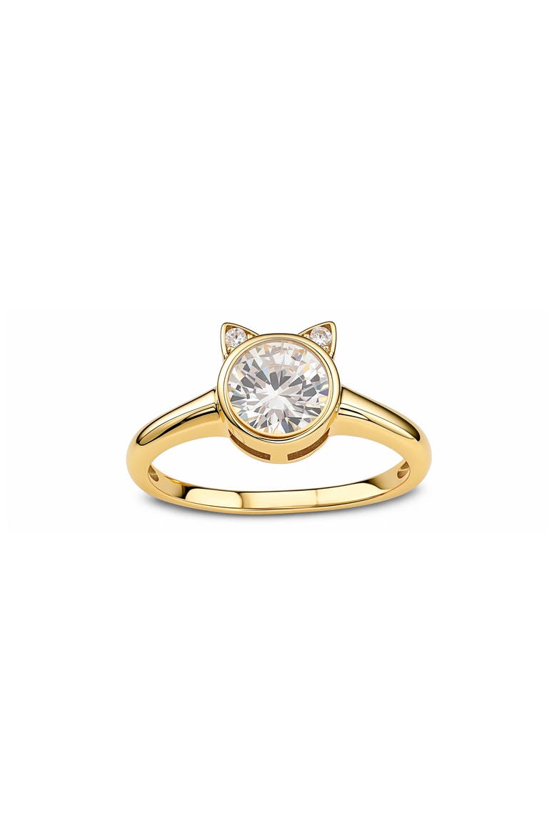 Cubic Zirconia Kitty Cat Ring, Main, color, GOLD
