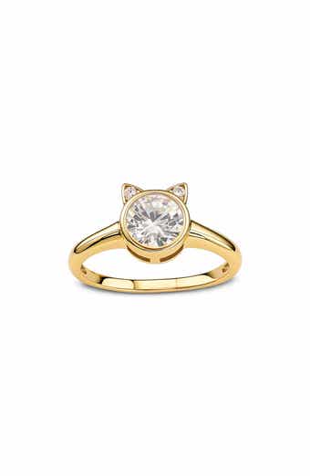 Cubic Zirconia Kitty Cat Ring