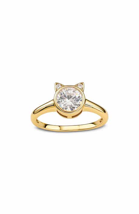 Cubic Zirconia Kitty Cat Ring