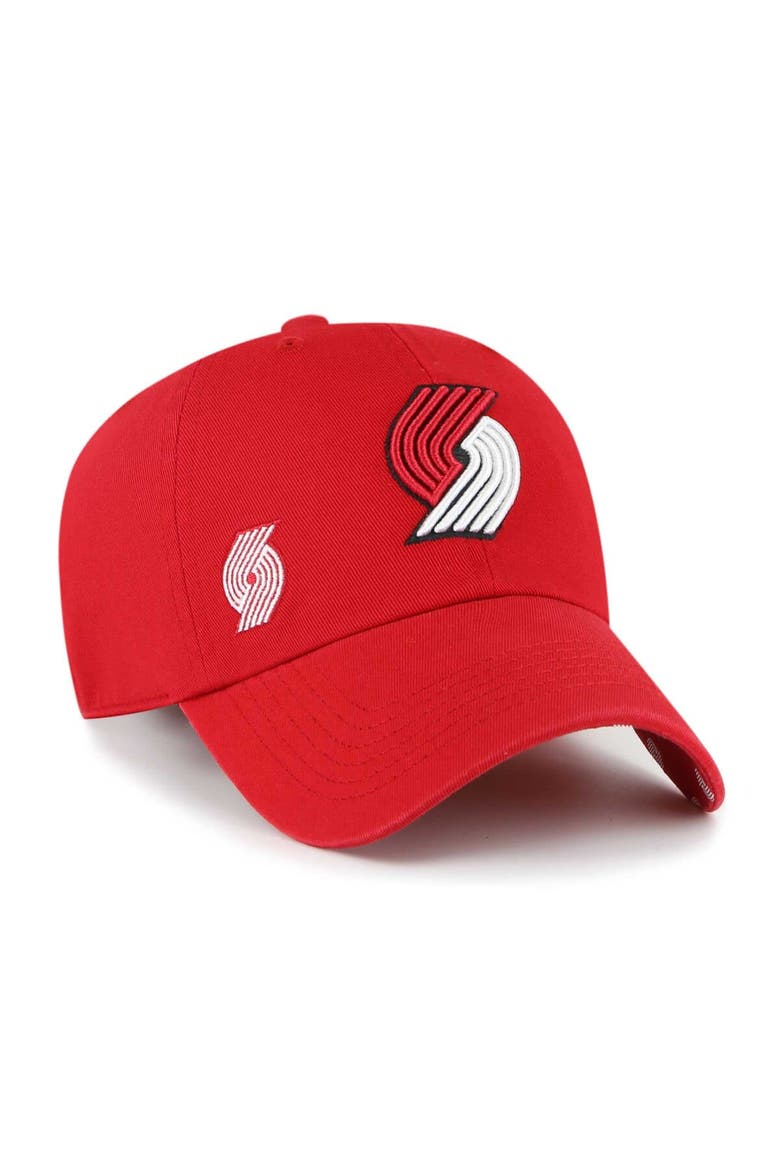 Women's '47  Red Portland Trail Blazers Confetti Undervisor Clean Up Adjustable Hat, Main, color, Red