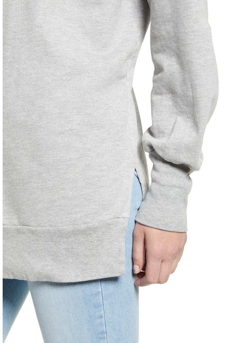 Side Slit Cotton Sweatshirt, Alternate, color, GREY HEATHER