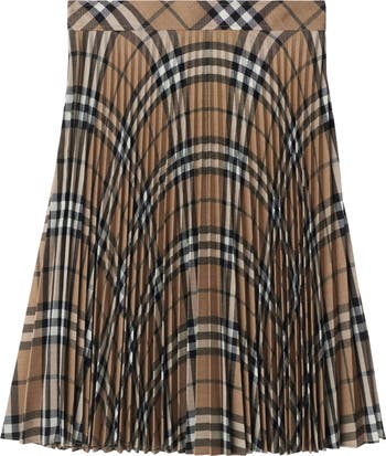 スカート Burberry Wool blend pleated Check skirt Burberry Wool blend pleated check skirt | The Fashion Square