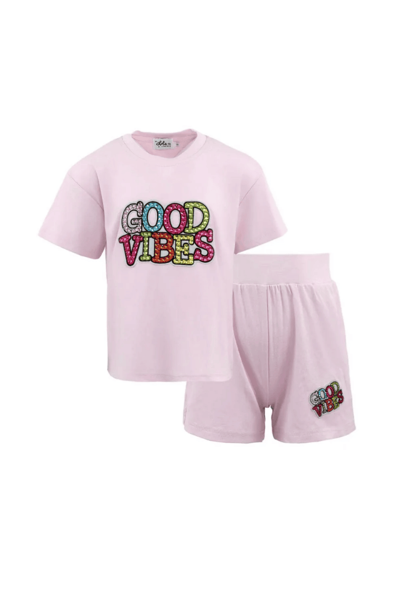 Good Vibes Gem Short Set, Main, color, Pink