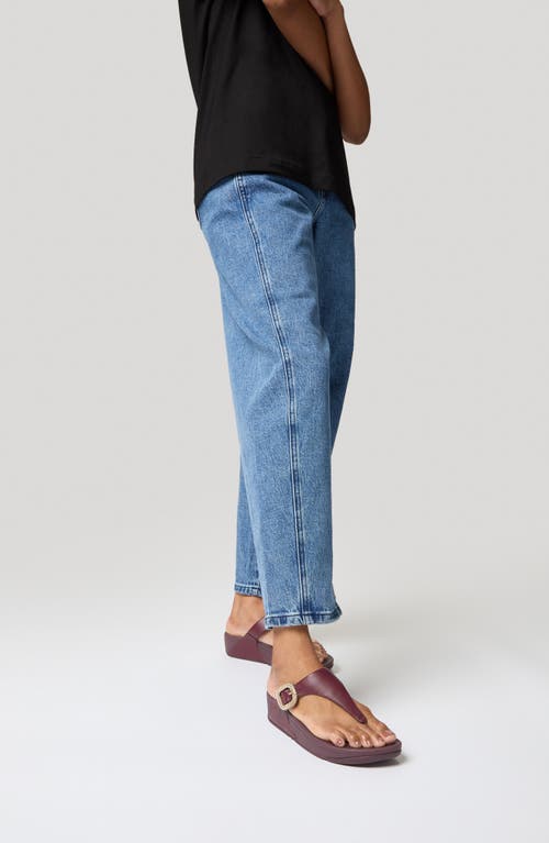 Fitflop Lulu Crystal Buckle Platform Flip Flop In Purple