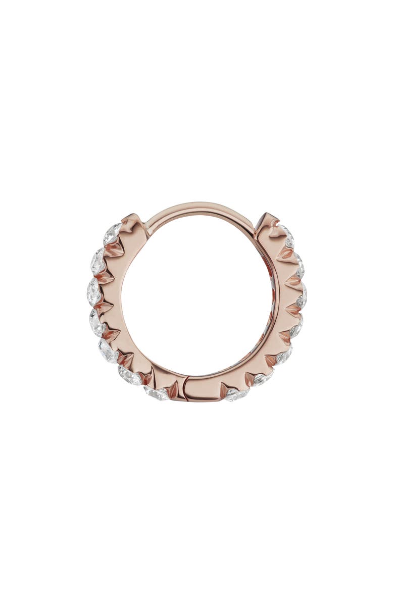 MARIA TASH Invisible Set Diamond Single Clicker Hoop Earring, Alternate, color, 18K Rose Gold/ Diamond