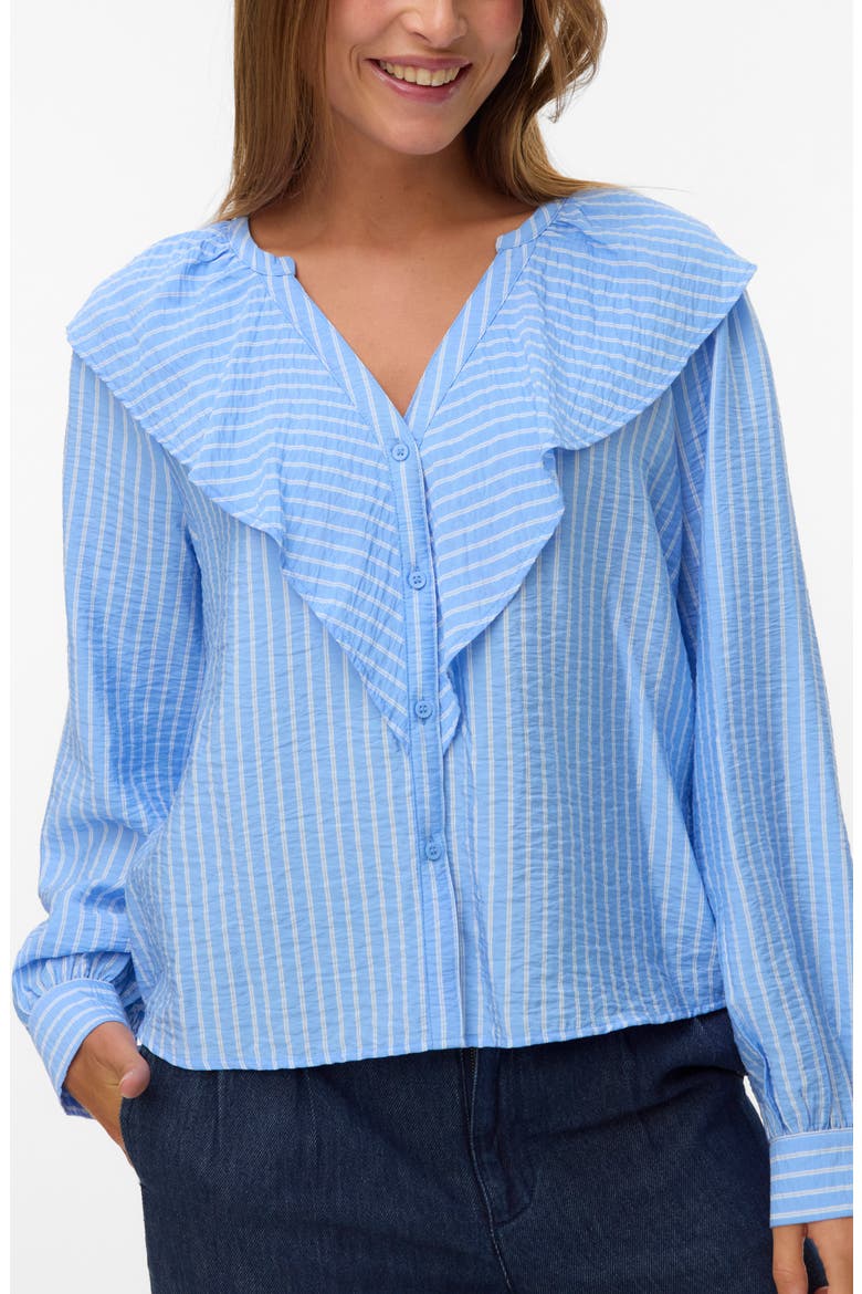 Kaja Frill Shirt, Main, color, VISTA BLUE STRIPES