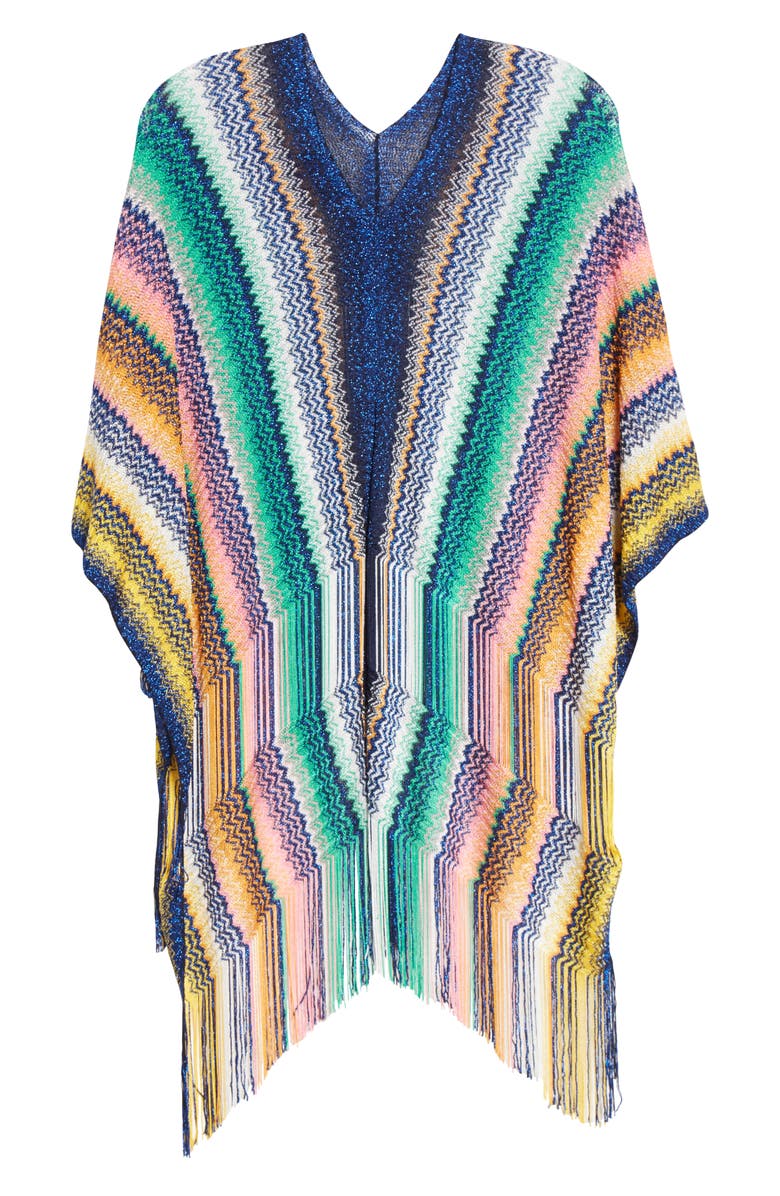 Missoni Metallic Zigzag Poncho, Alternate, color, 