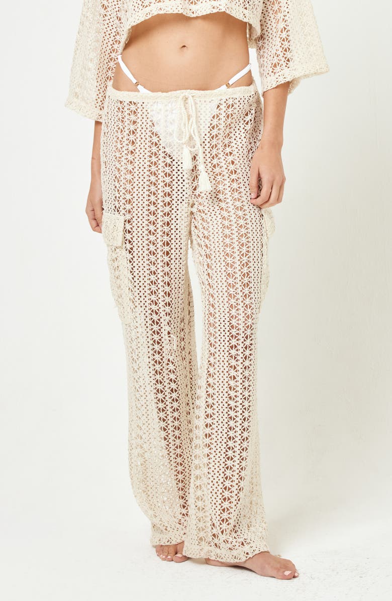 LSPACE Sundown Cover-Up Cargo Pants, Main, color, Natural