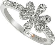 SUZY LEVIAN Pavé Cubic Zirconia Flower Ring