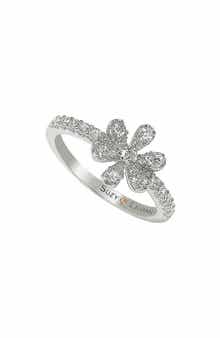 SUZY LEVIAN Pavé Cubic Zirconia Flower Ring