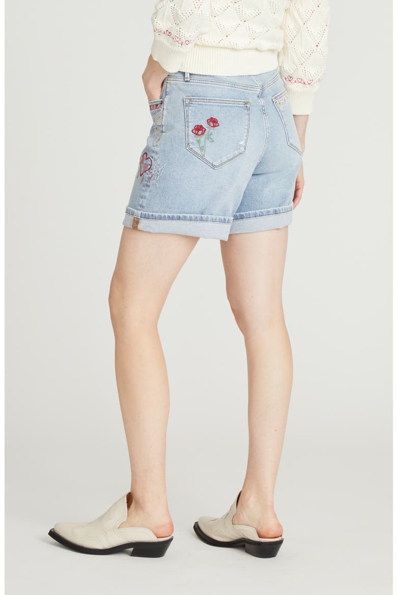 Aria High Waist Denim Shorts, Alternate, color, LIGHT WASH