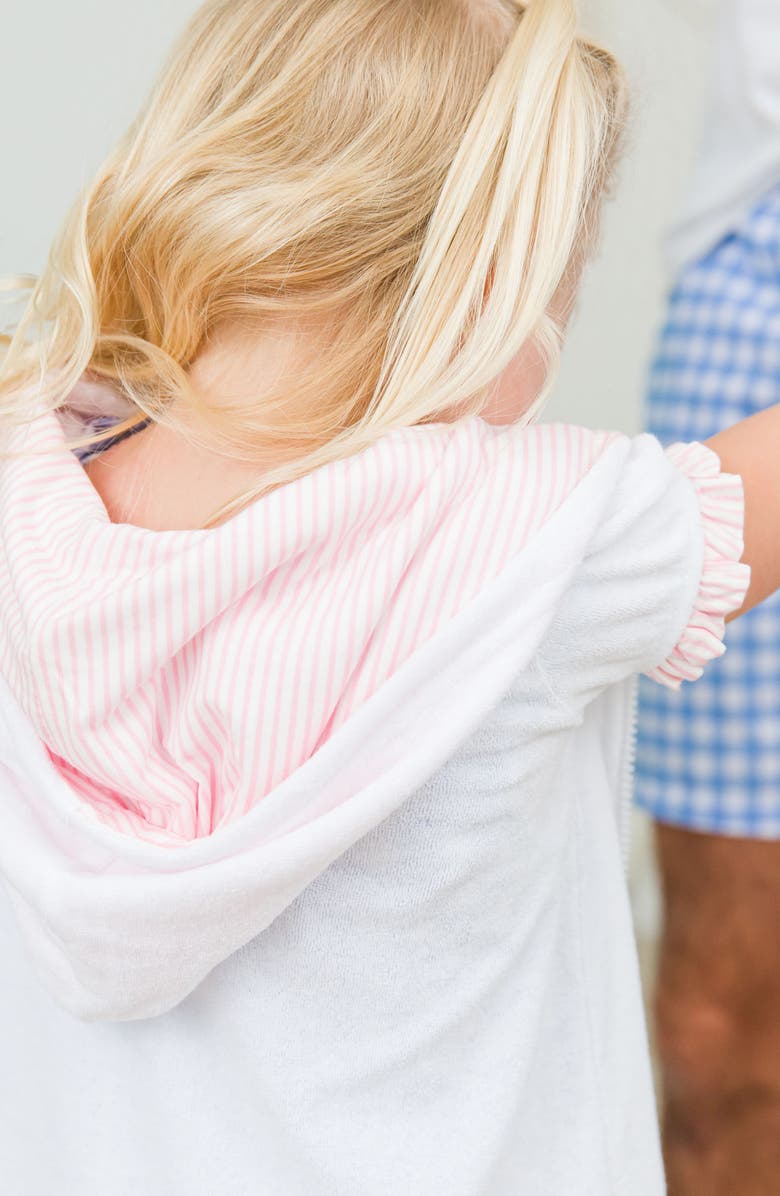 RuffleButts Kids' Hooded Terry Cover-Up, Alternate, color, White