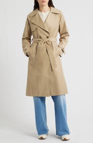 Via Spiga Double Breasted Water Repellent Trench Coat