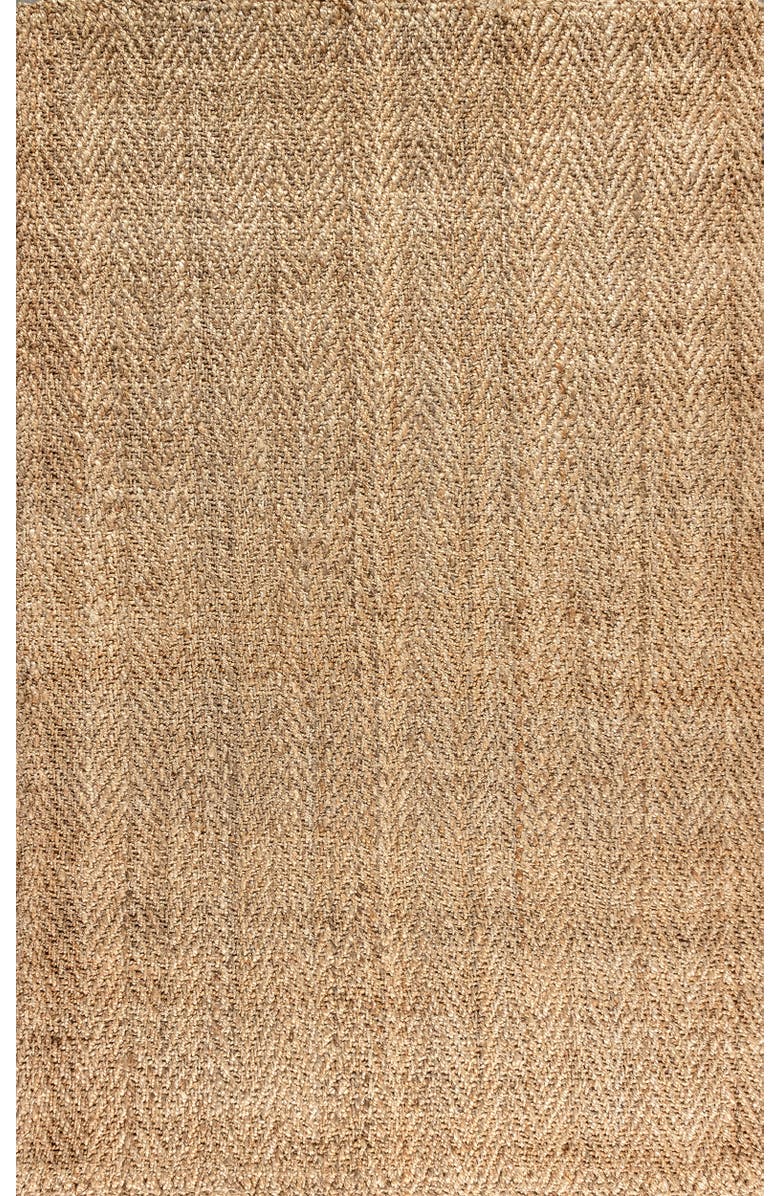 JONATHAN Y Espina Hand Woven Herringbone Chunky Jute Area Rug, Main, color, Natural