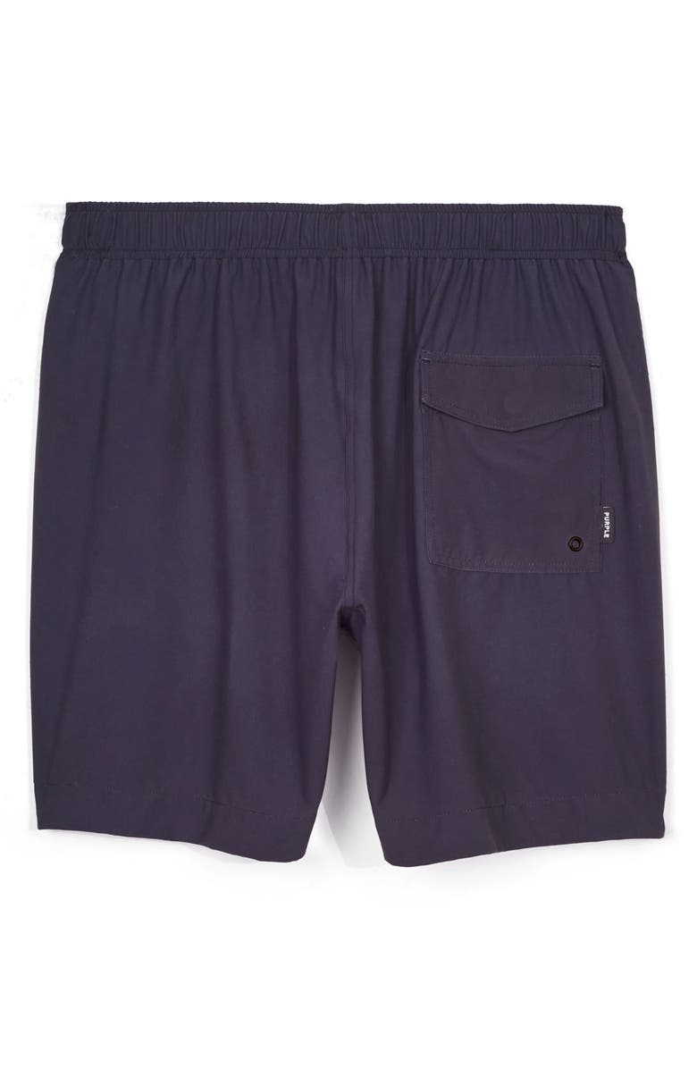 PURPLE BRAND Print All Round Swim Trunks, Alternate, color, Black Birds