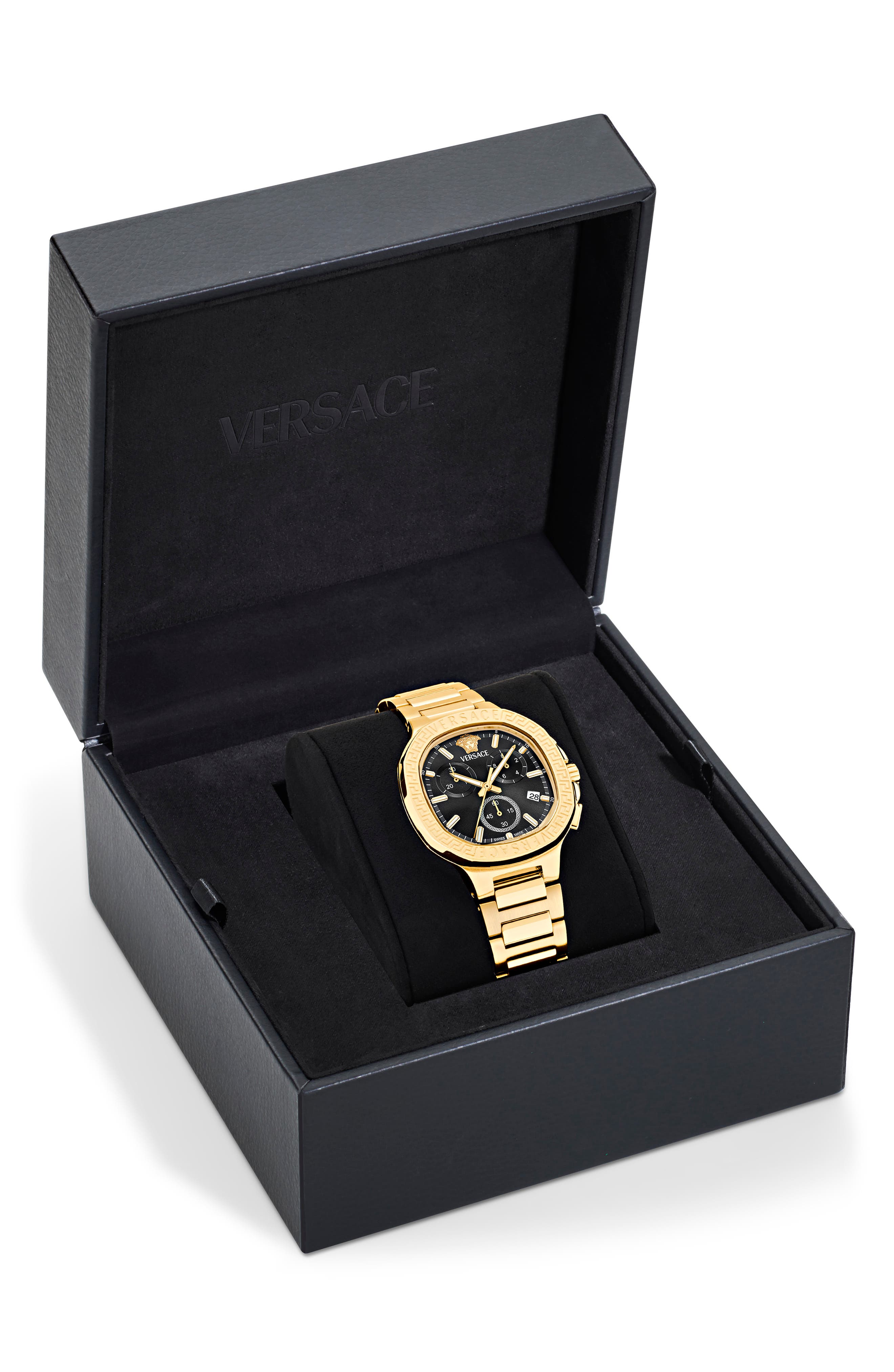 NWT Versace V-Chrono Square Chronograph Quartz Watch Versace V-Chrono Square Chronograph Quartz Turquoise Dial  main image 3