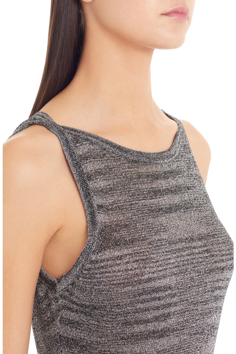 Metallic Sweater Dress, Alternate, color, SILVER
