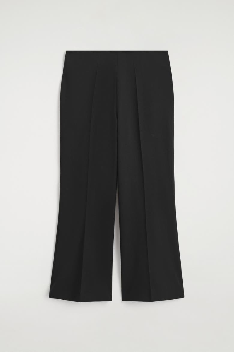 Cropped Flared Pants, Main, color, BLACK