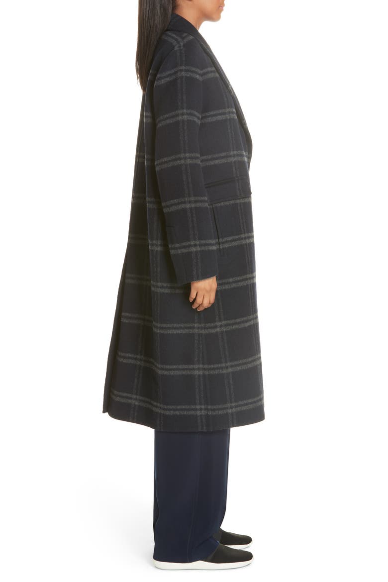 Shadow Plaid Coat, Alternate, color, COASTAL/ GREY