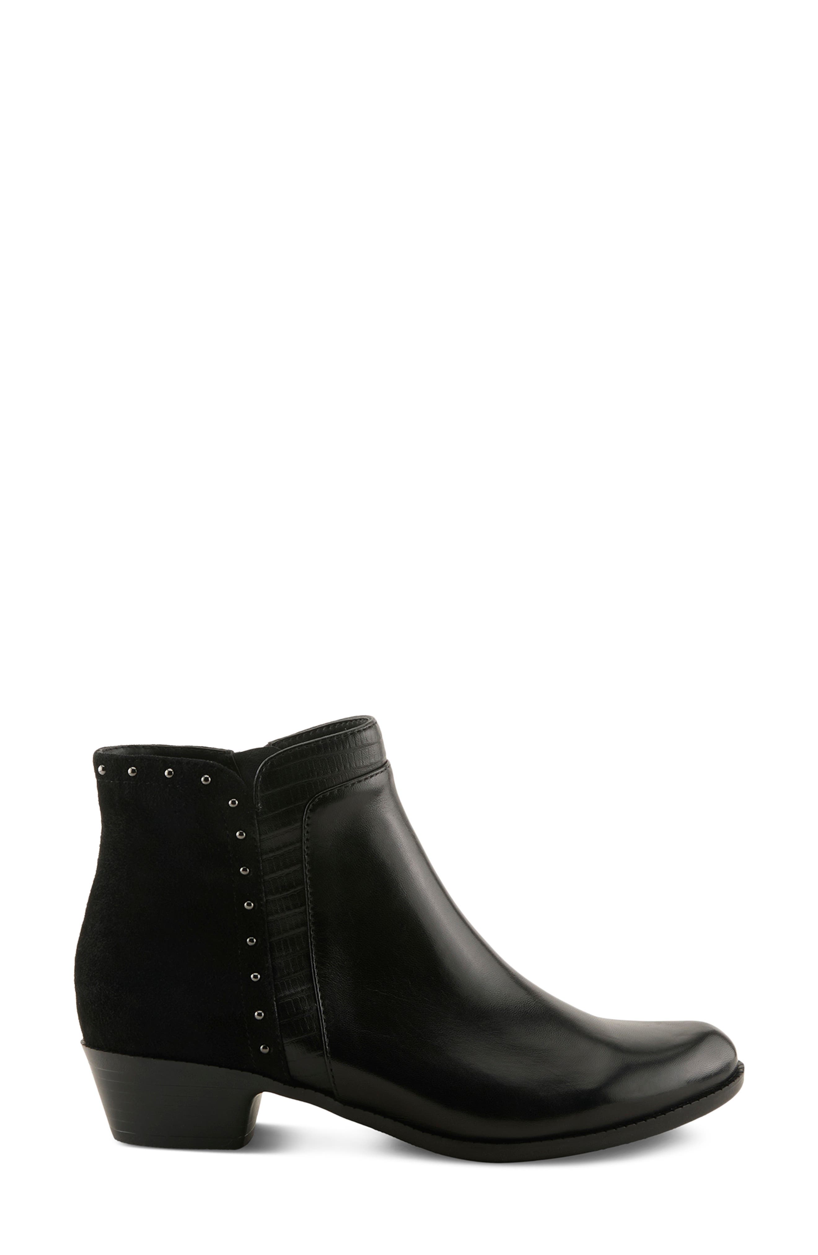Annelise Leather Bootie, Alternate, color, BLACK