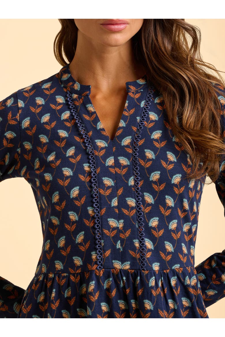 Rowan Long Sleeve V-Neck Midi Dress, Alternate, color, Navy