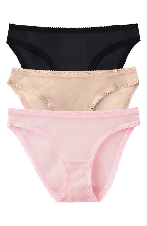 3-Pack Mesh Hip Bikinis