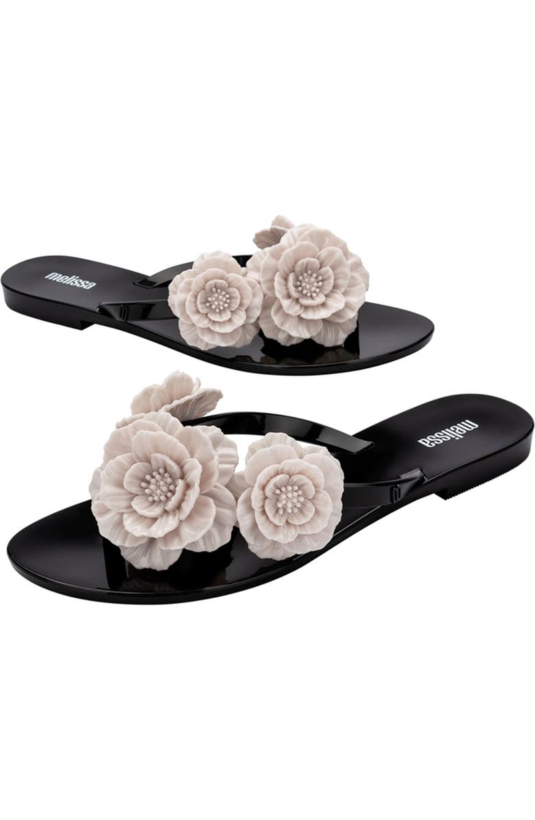 Melissa Harmonic Springtime Flip Flop, Alternate, color, Beige/ Black